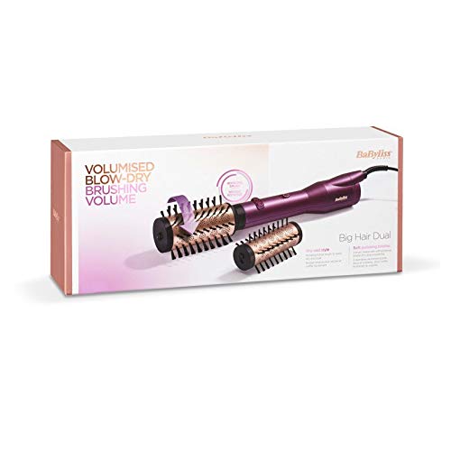 BaByliss AS950E Big Hair Dual Heißluftbürste Warm Schwarz  Roségold  Violett 650 W 2 5 m