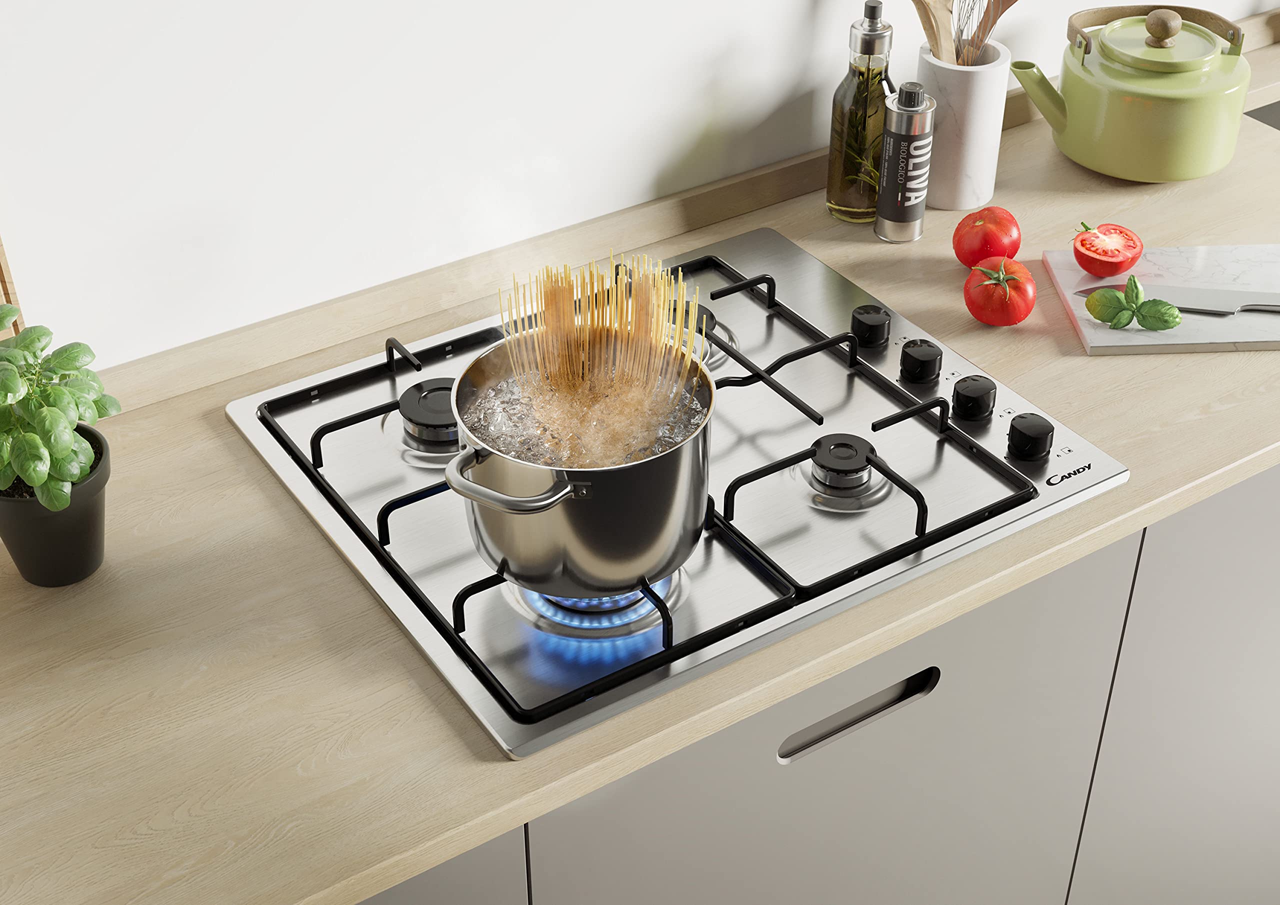 Candy Idea CHW6LBX Edelstahl Integriert 56 cm Gaskochfeld 4 Zone(n)