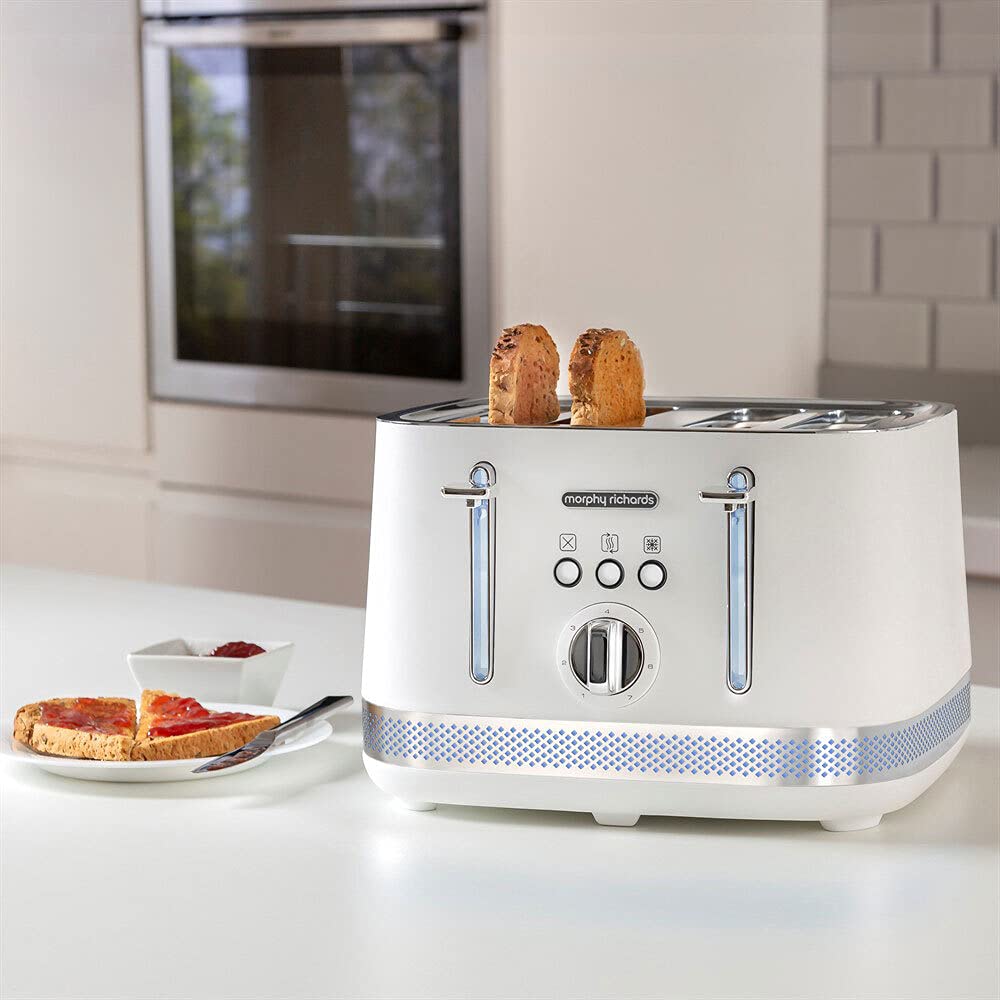 Morphy Richards Illumination weißer 4-Scheiben-Toaster