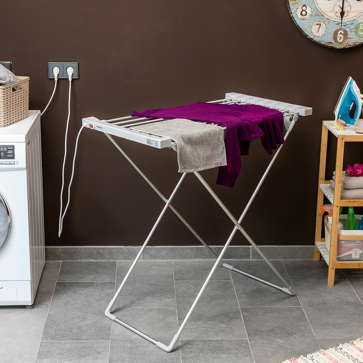 Klappbarer elektrischer Wäscheständer Dryak InnovaGoods 8 Stäbe 120 W Neu A