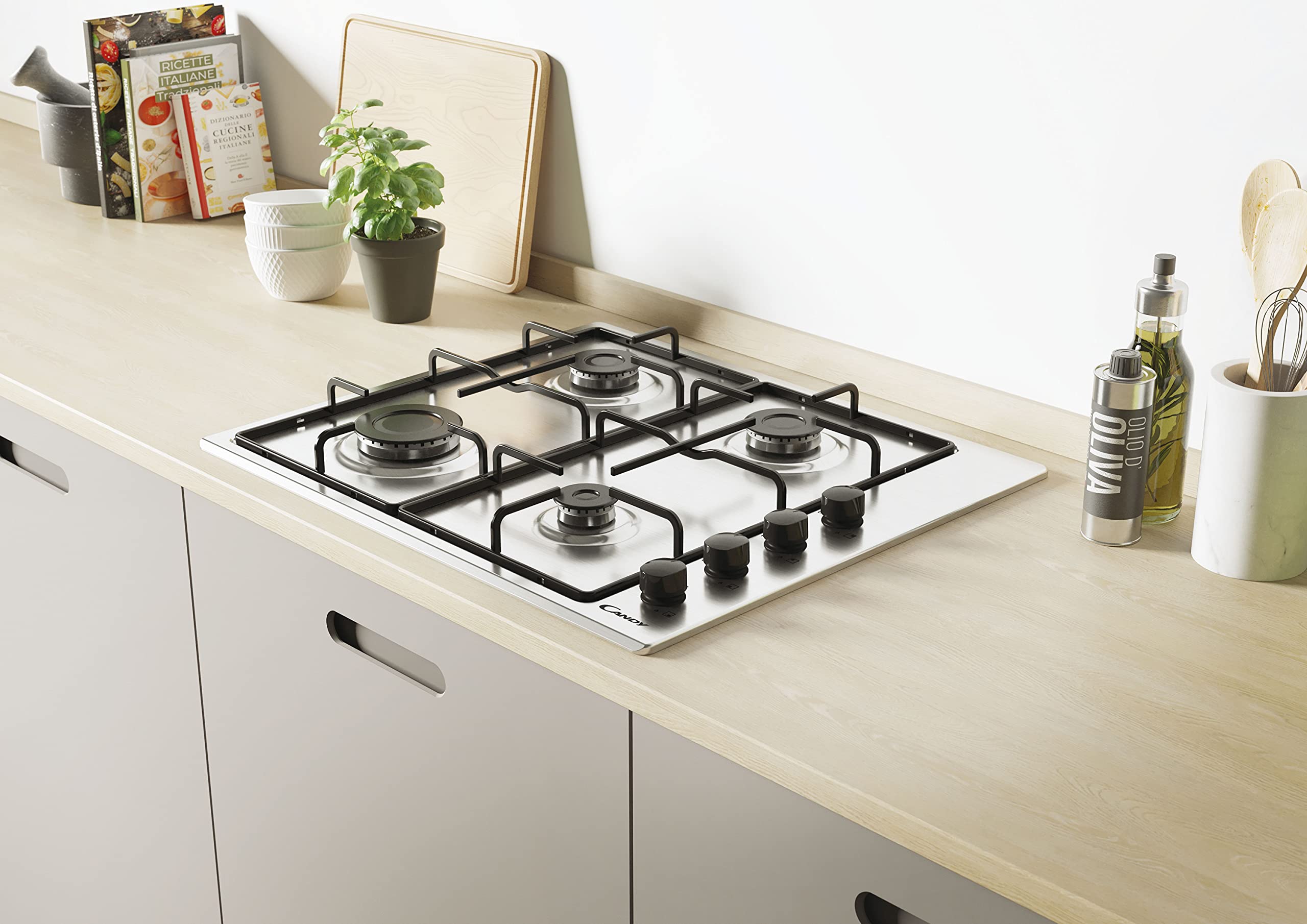 Candy Idea CHW6LBX Edelstahl Integriert 56 cm Gaskochfeld 4 Zone(n)