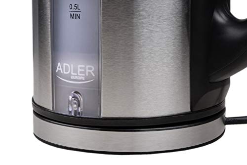 Adler AD 1216 Wasserkocher 1 7 l Schwarz  Silber 2200 W