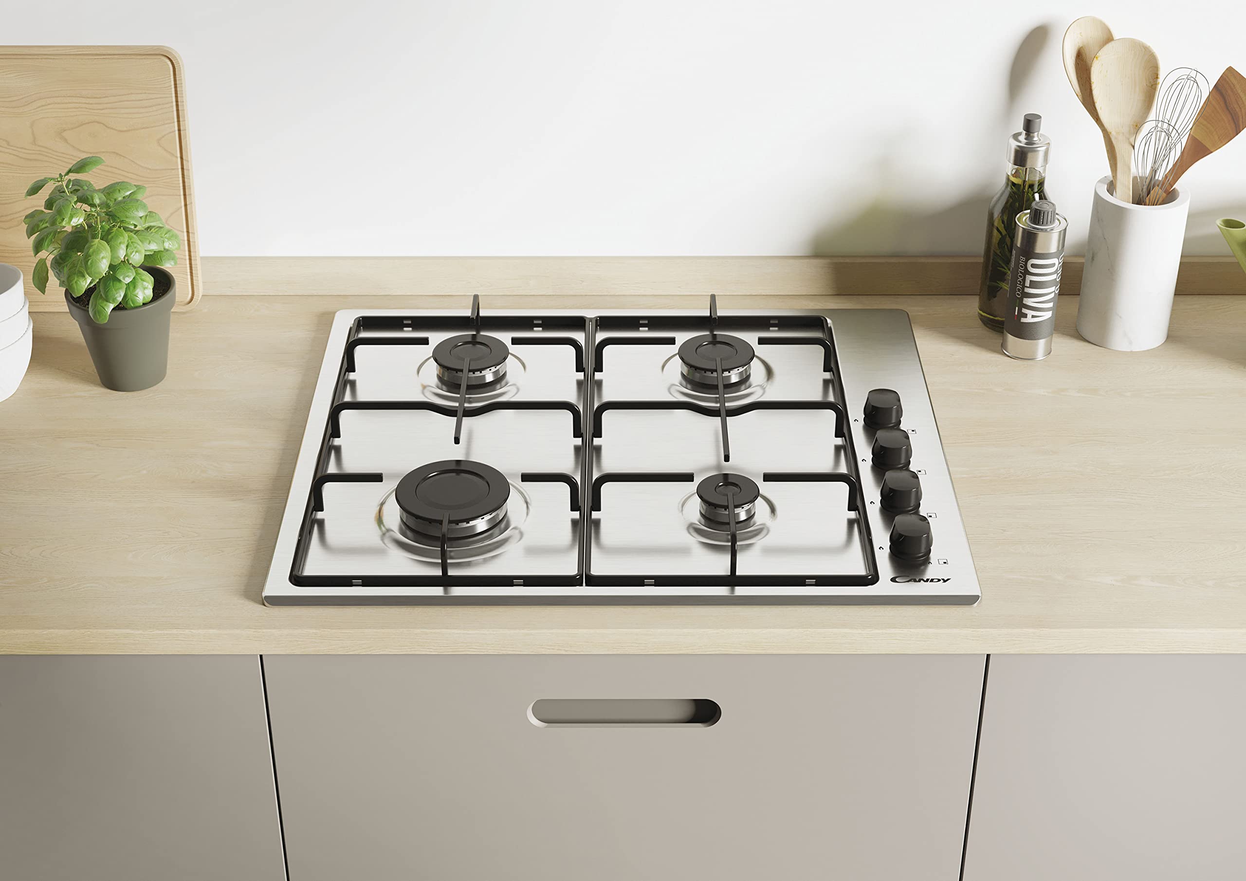 Candy Idea CHW6LBX Edelstahl Integriert 56 cm Gaskochfeld 4 Zone(n)