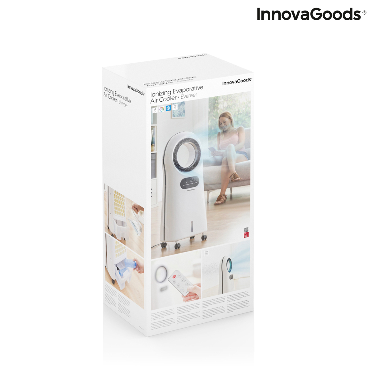 Lamellenloser Luftkühler mit Verdunstungsionisatoren und LED-Lichtern InnovaGoods EVAREER Neu A