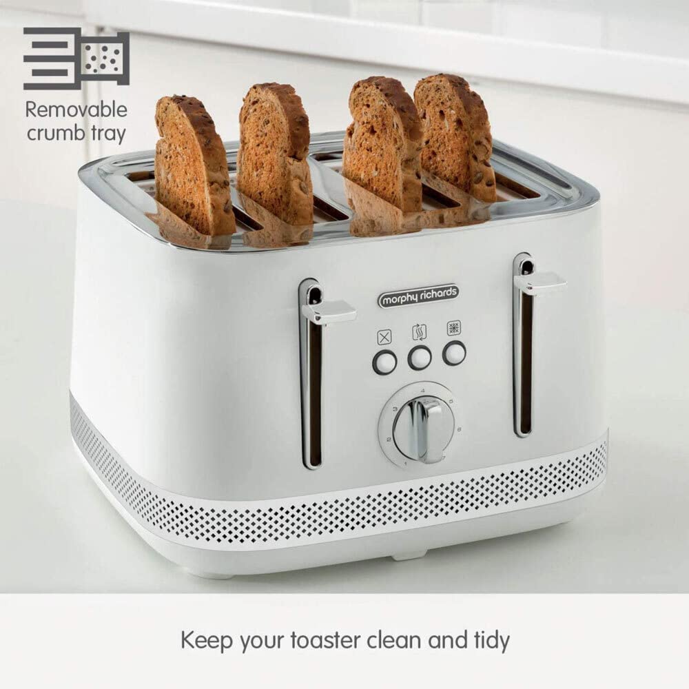 Morphy Richards Illumination weißer 4-Scheiben-Toaster