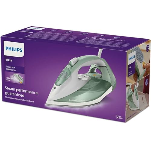 Philips 7000 series DST7012/70 Bügeleisen Dampfbügeleisen SteamGlide Plus-Sohle 2600 W Grün  Grau