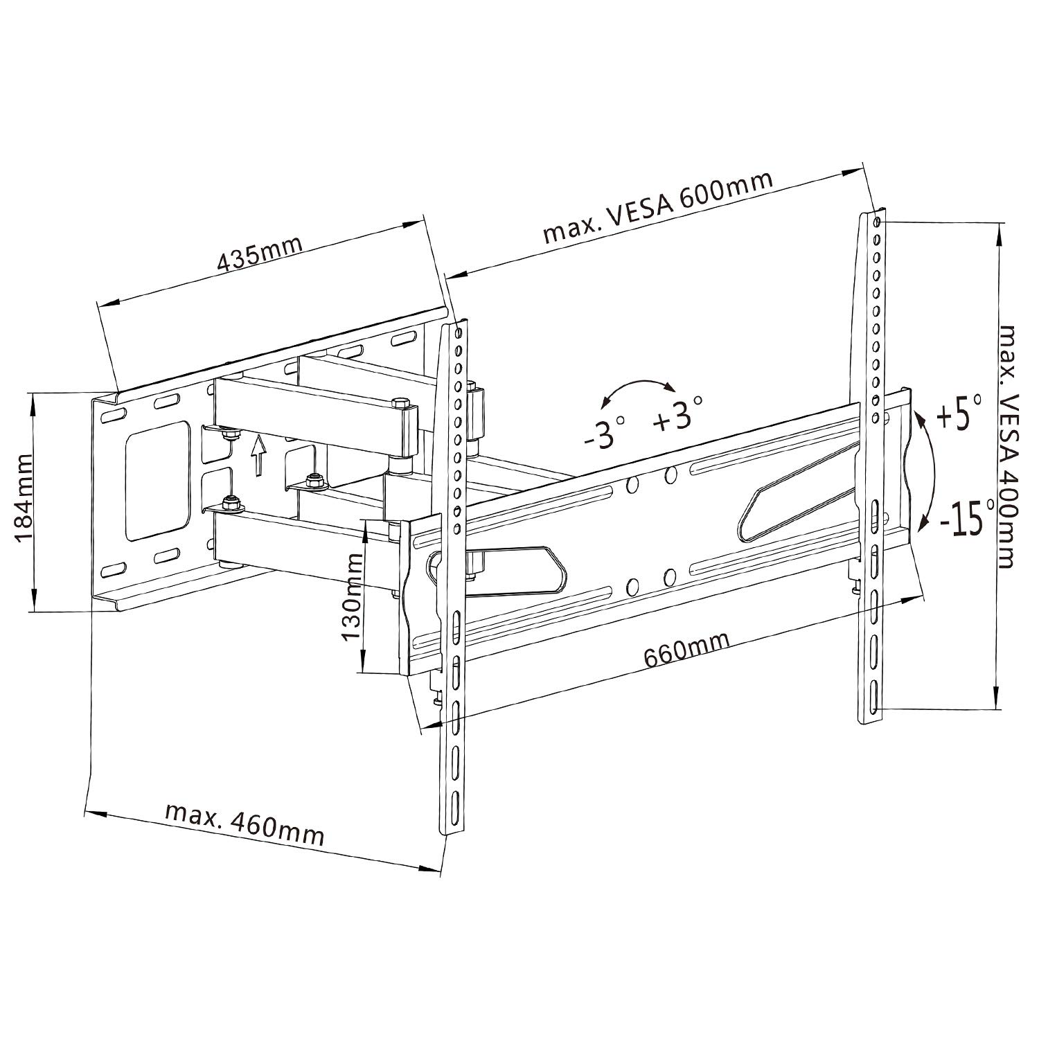 Maclean MC-723 TV-Halterung 177 8 cm (80 ) Schwarz