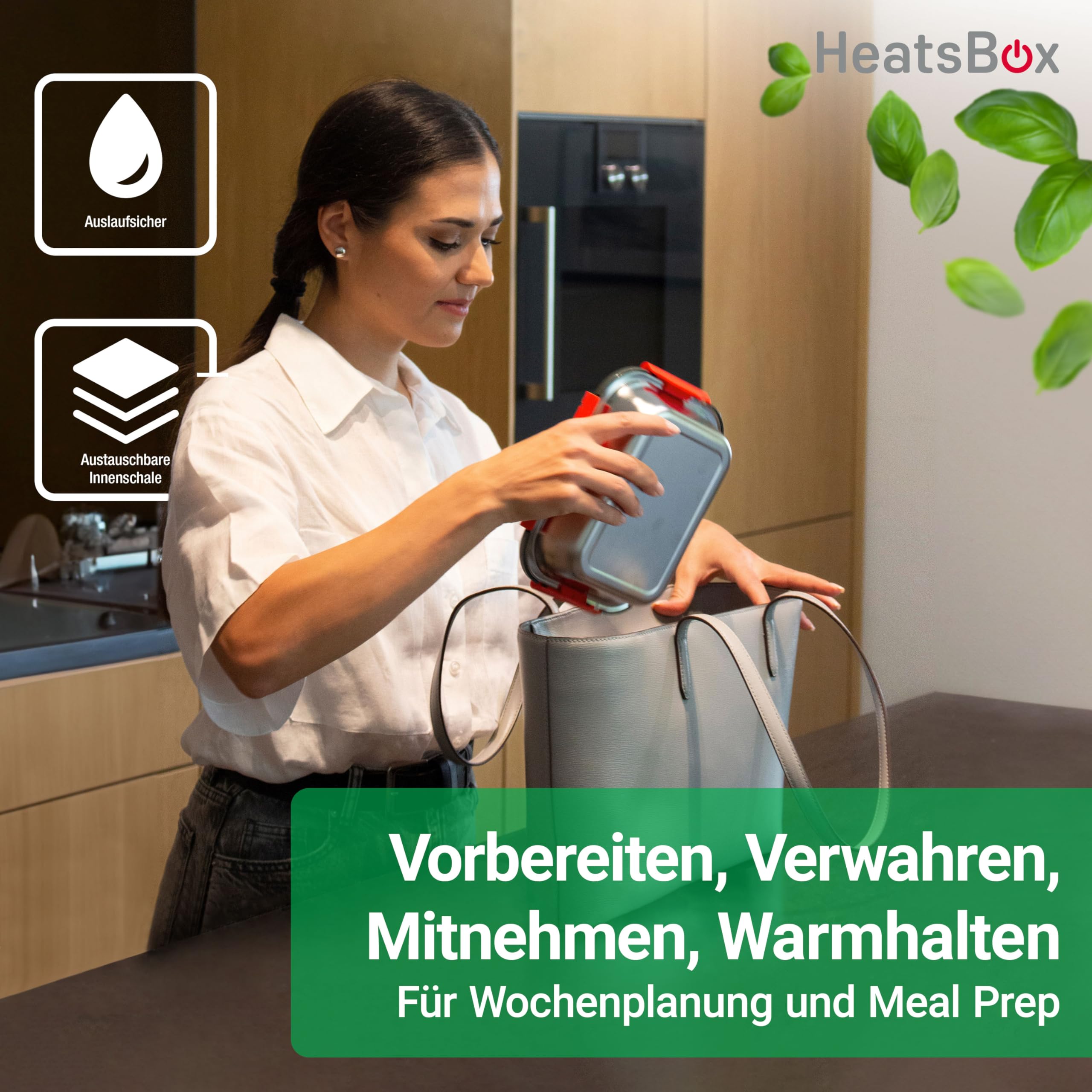 HeatsBox HB-04-102B Elektrische Brotbox 100 W 0 925 l Schwarz Erwachsener