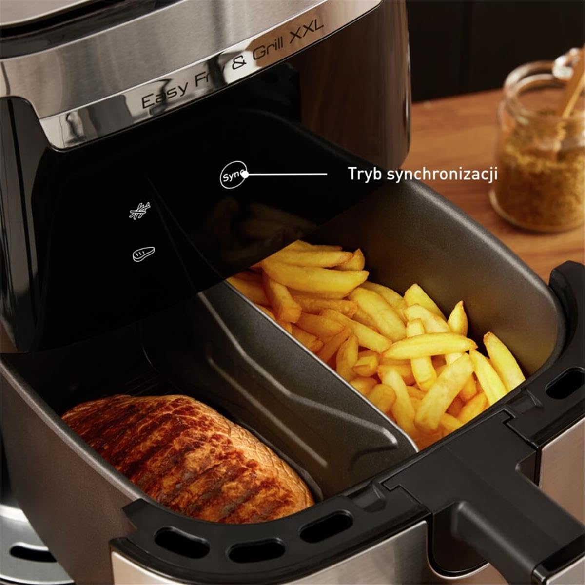 TEFAL Easy Fry & Grill EY801D 6 5 l Eigenständig 1650 W Heißluftfritteuse Edelstahl