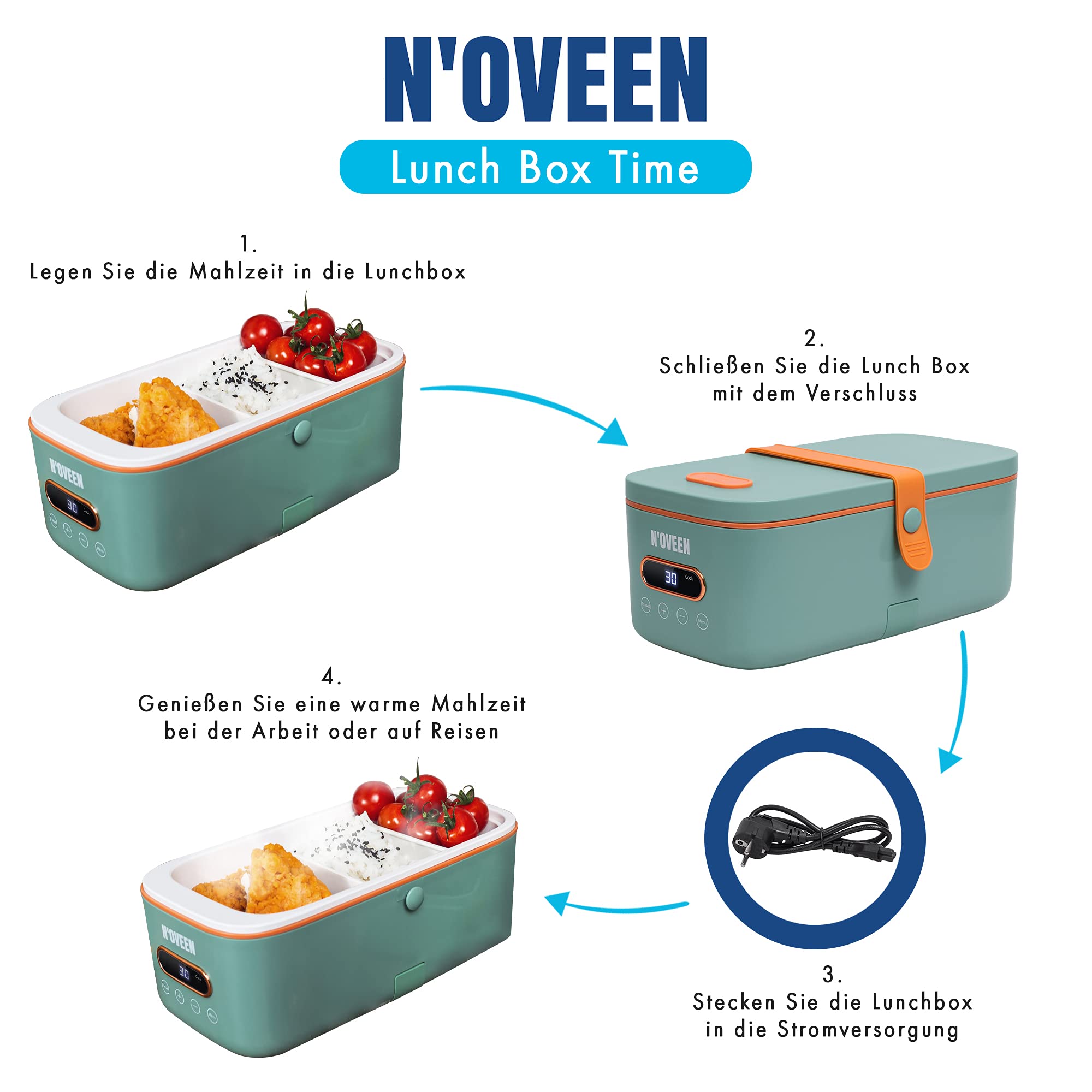 Elektrischer Speisenwärmer N'oveen Multi Lunch Box MLB911 X-LINE Grün