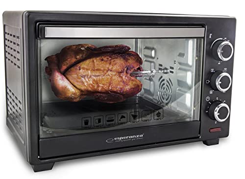 Esperanza EKO006 Mini-Backofen mit Konvektion und Spieß 25 l 1600W Schwarz