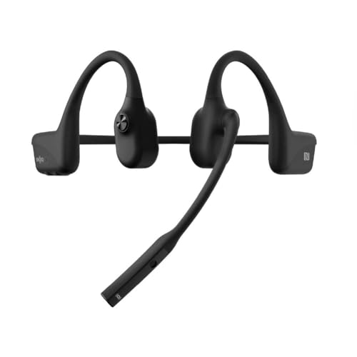 SHOKZ OpenComm2 UC drahtloser  knochenleitender Bluetooth-Kopfhörer für Videokonferenzen mit USB-C-Adapter | 16 Stunden Sprechzeit  29 m drahtlose Reichweite  1 Stunde Ladezeit | Mit geräuschunterdrückendem Galgenmikrofon und Dongle  schwarz (C110-AC