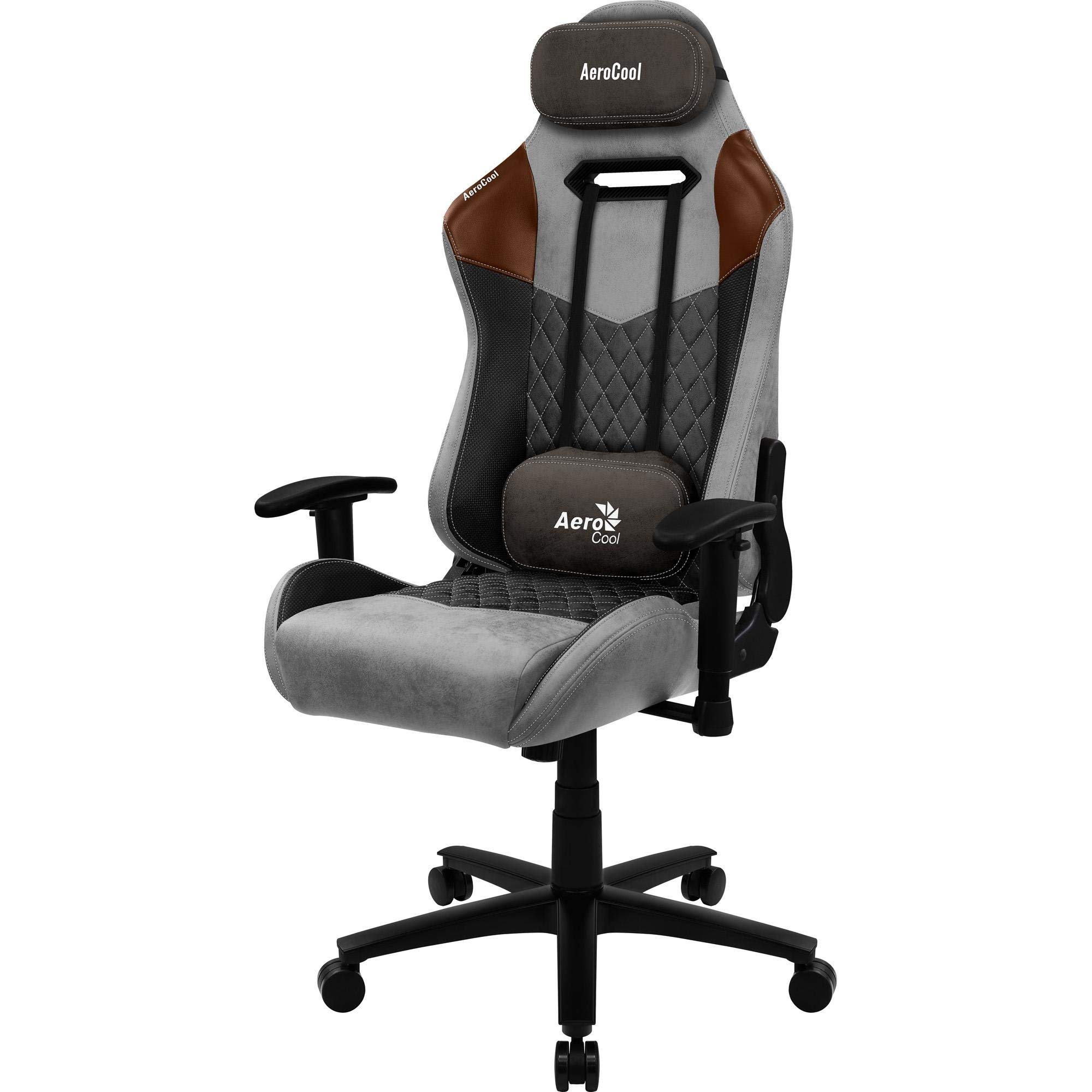 Aerocool DUKE AeroSuede Universal-Gamingstuhl Schwarz, Braun, Grau