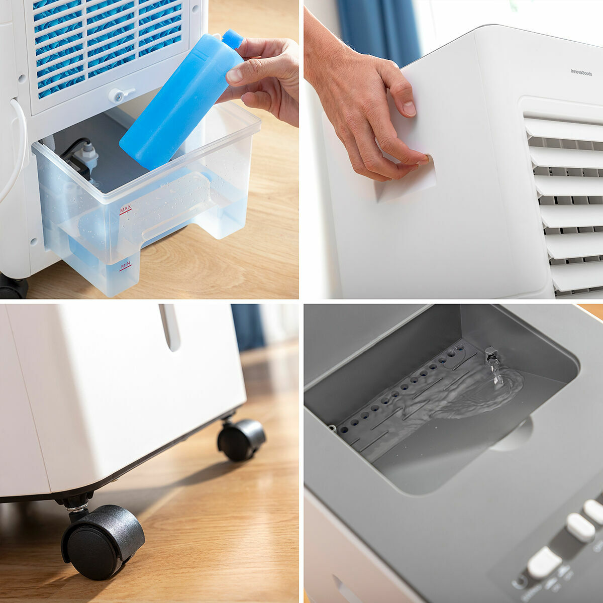 Multifunktionaler tragbarer Verdampfungskühler Airvecove InnovaGoods 65 W Weiß 5 L Neu A