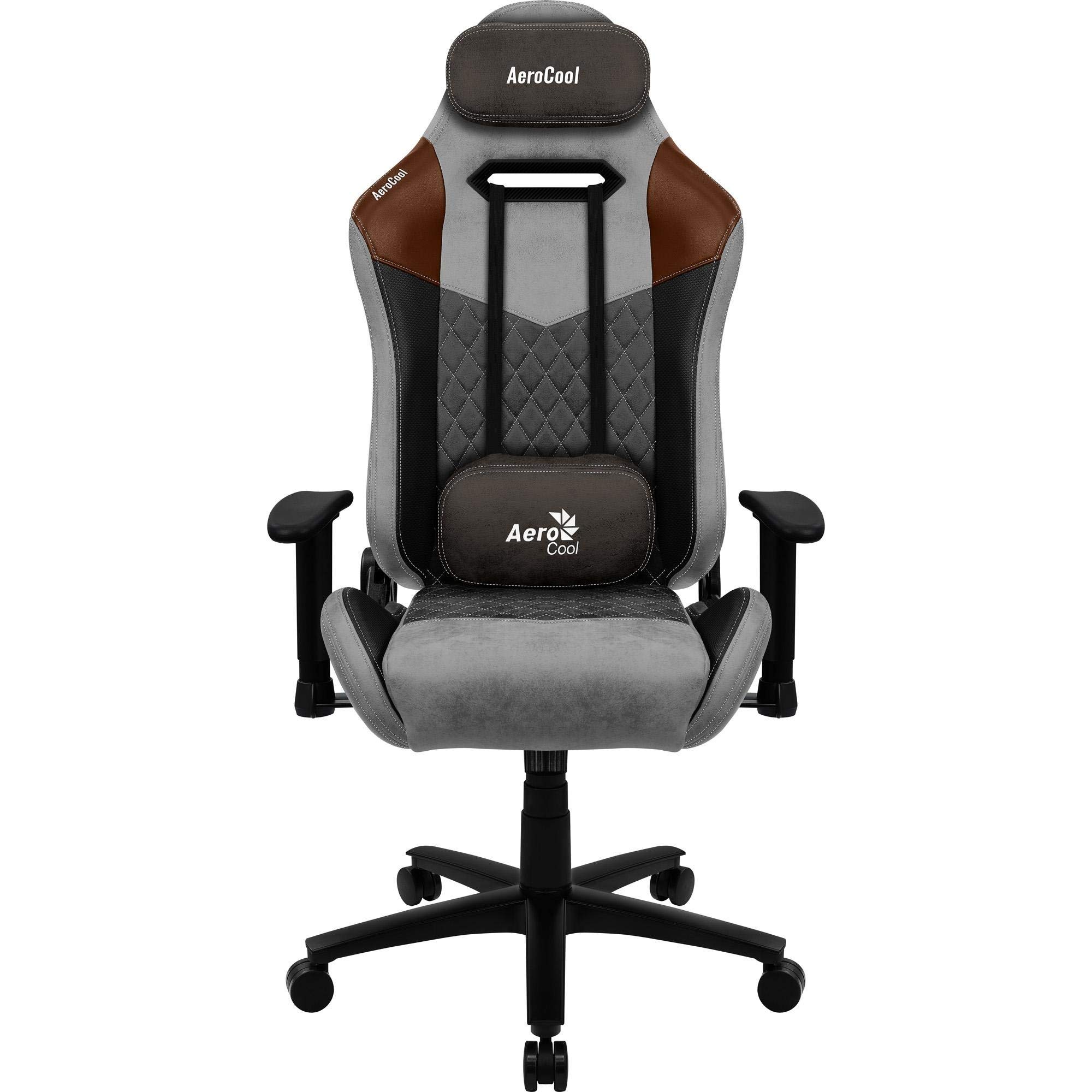 Aerocool DUKE AeroSuede Universal-Gamingstuhl Schwarz, Braun, Grau