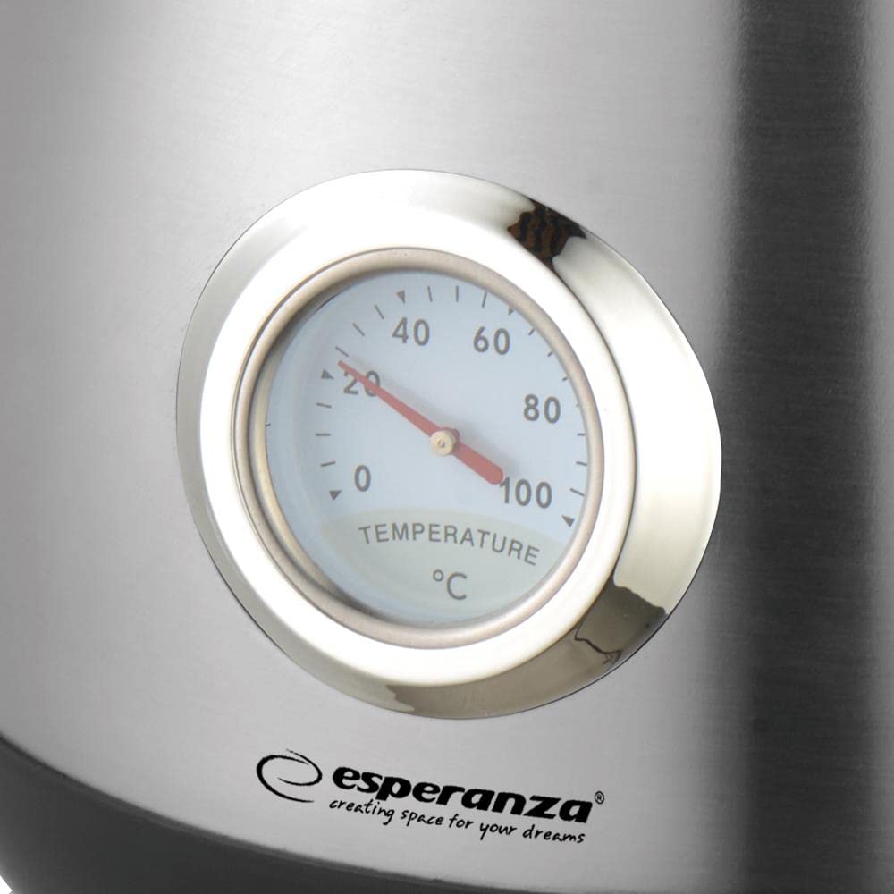 Esperanza EKK029 Wasserkocher mit Thermometer 1 7 L 2200 W Inox