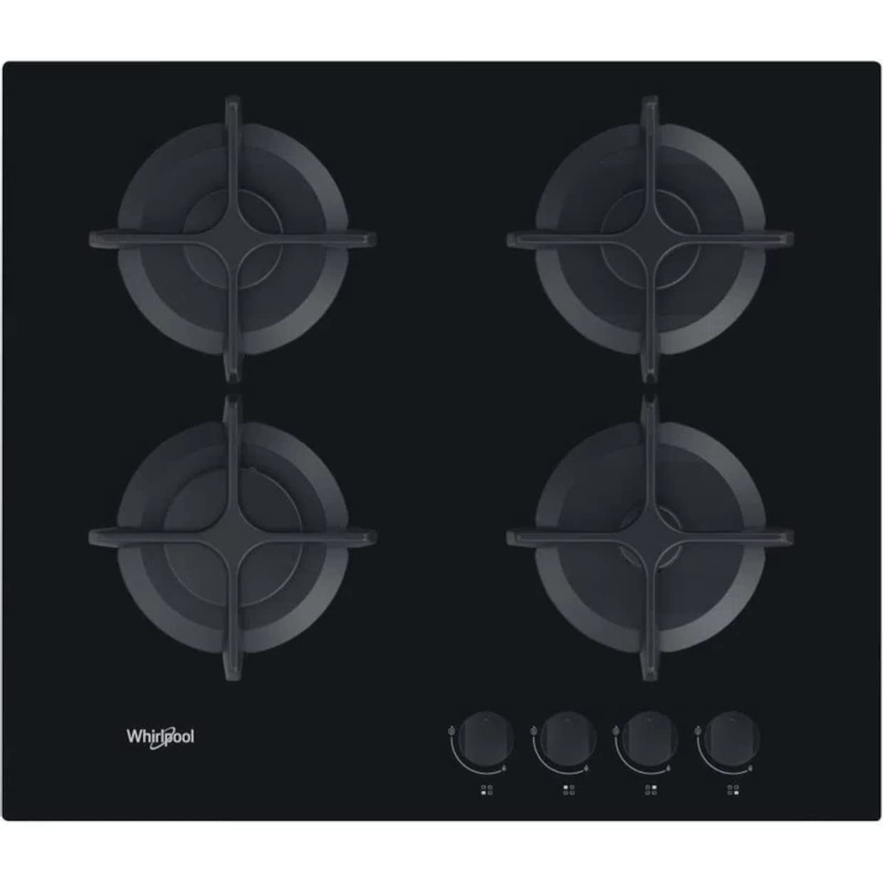 Whirlpool AKT 616/NB Kochfeld Schwarz Integriert 60 cm Gaskochfeld 4 Zone(n)