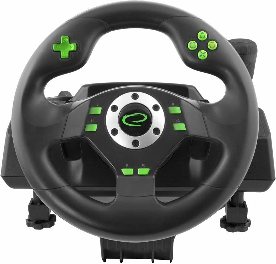 Esperanza EGW101 Gaming-Controller Steuerrad Playstation,Playstation 3 Digital USB Schwarz, Grün
