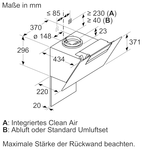 Bosch Serie 2 DWK87EM60 Dunstabzugshaube Wandmontiert Schwarz 669 m3/h B