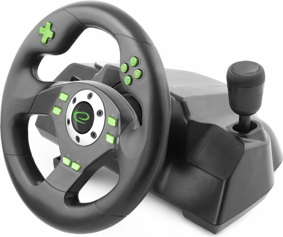 Esperanza EGW101 Gaming-Controller Steuerrad Playstation,Playstation 3 Digital USB Schwarz, Grün