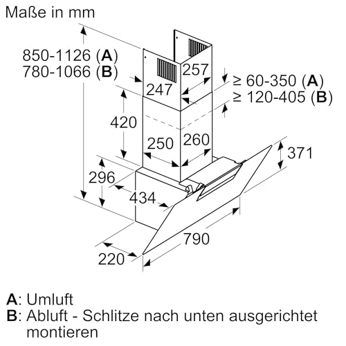 Bosch Serie 2 DWK87EM60 Dunstabzugshaube Wandmontiert Schwarz 669 m3/h B