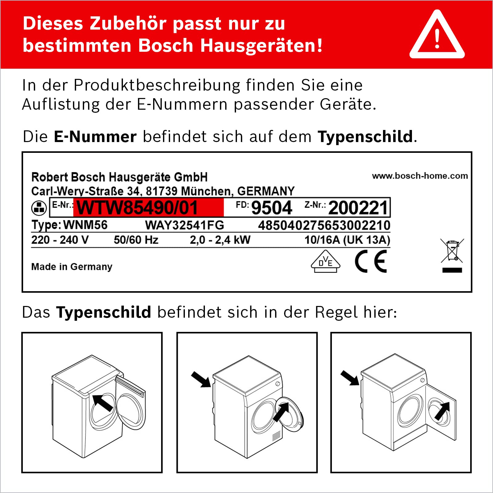 Bosch WTZ11400 Waschmaschinenteil & Zubehör