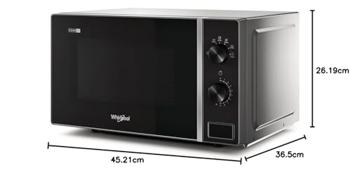 Whirlpool MWP 101 SB Mikrowelle Arbeitsfläche Solo-Mikrowelle 20 l 700 W Schwarz  Silber