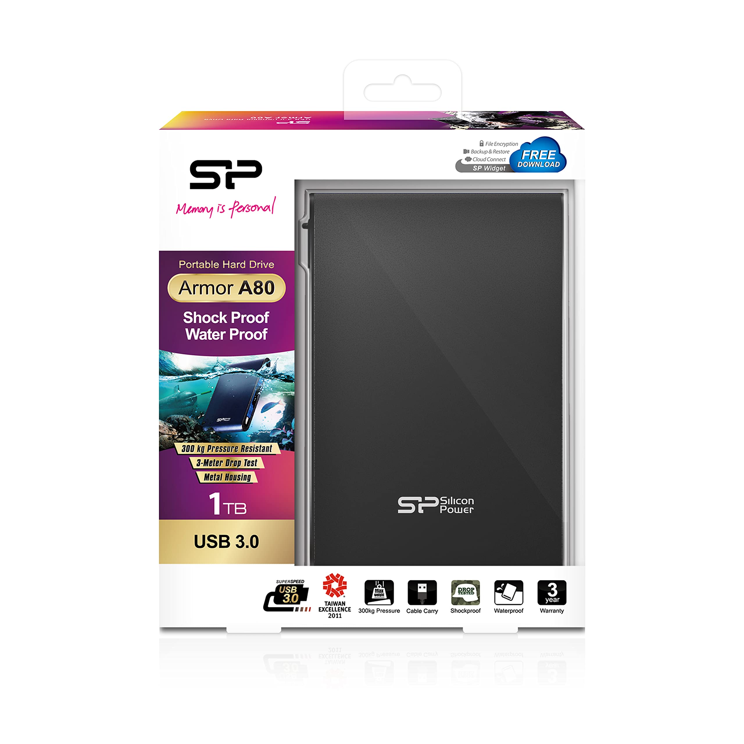 Silicon Power Armor A80 Externe Festplatte 1000 GB Schwarz