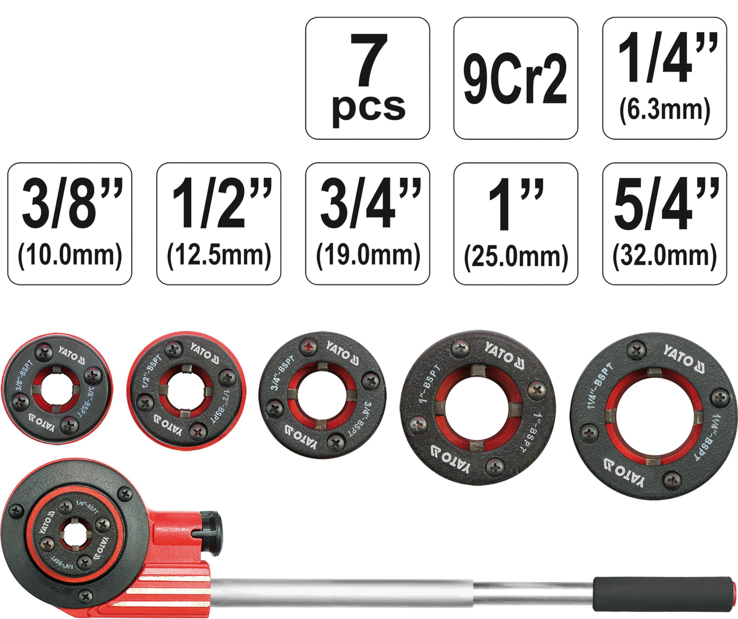 Yato YT-2900 Gewindewerkzeug Gewindeschneidwerkzeug-Set