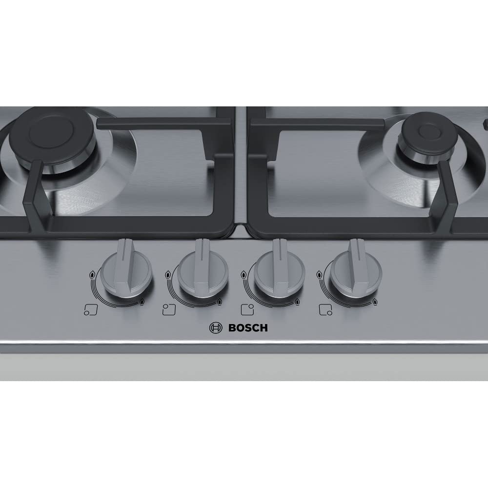 Bosch Serie 4 PGH6B5B90 Kochfeld Edelstahl Integriert 60 cm Gaskochfeld 4 Zone(n)