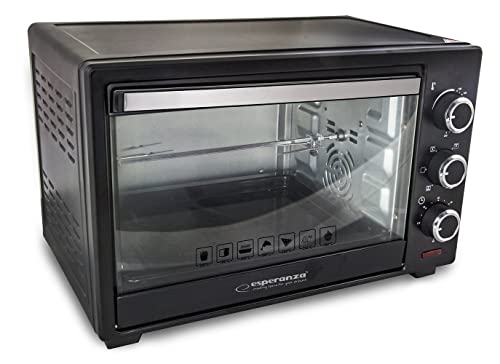 Esperanza EKO006 Mini-Backofen mit Konvektion und Spieß 25 l 1600W Schwarz