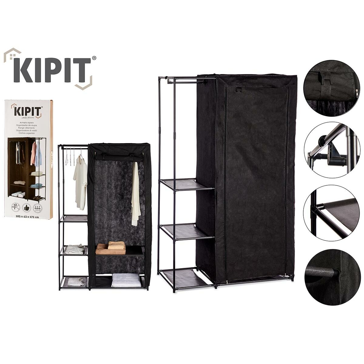 Schrank Schwarz Polypropylen Neu A