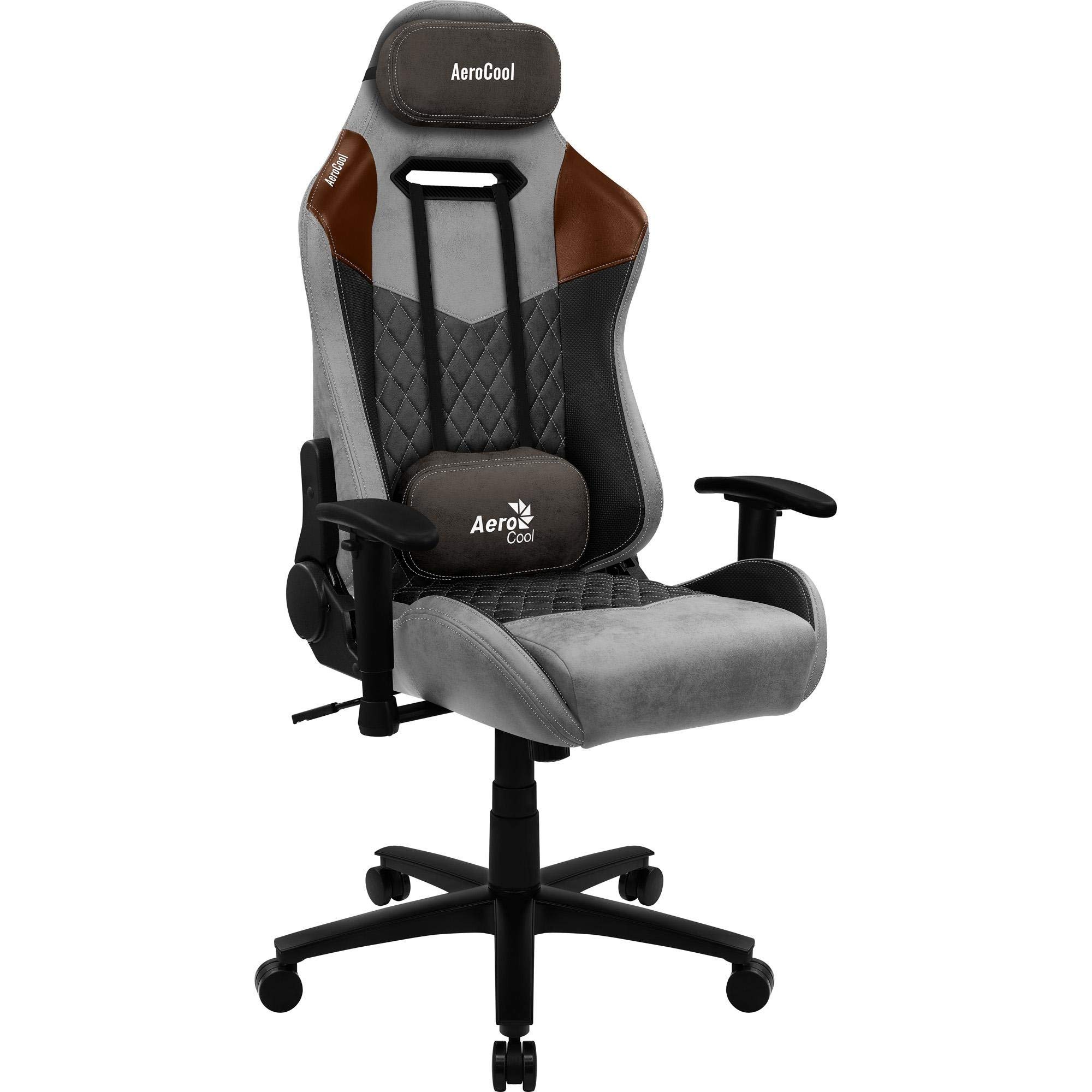 Aerocool DUKE AeroSuede Universal-Gamingstuhl Schwarz, Braun, Grau