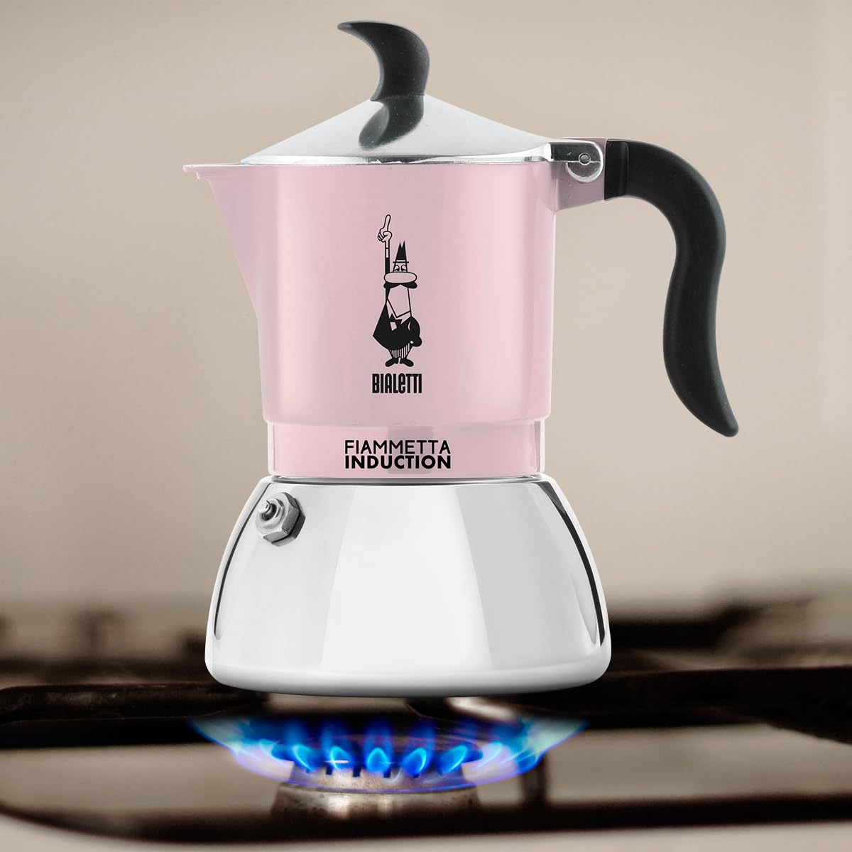 Bialetti 6586 Mokka-Kanne 0 15 l Schwarz  Pink  Silber