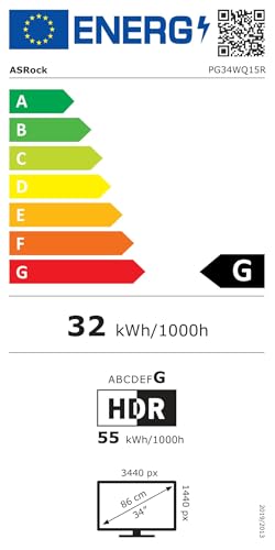 ASROCK 34  WQHD 165Hz Bildschirm PG34WQ15R2B