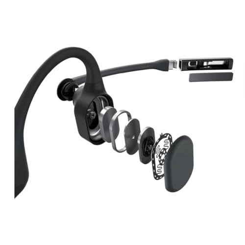 SHOKZ OpenComm2 UC drahtloser  knochenleitender Bluetooth-Kopfhörer für Videokonferenzen mit USB-C-Adapter | 16 Stunden Sprechzeit  29 m drahtlose Reichweite  1 Stunde Ladezeit | Mit geräuschunterdrückendem Galgenmikrofon und Dongle  schwarz (C110-AC