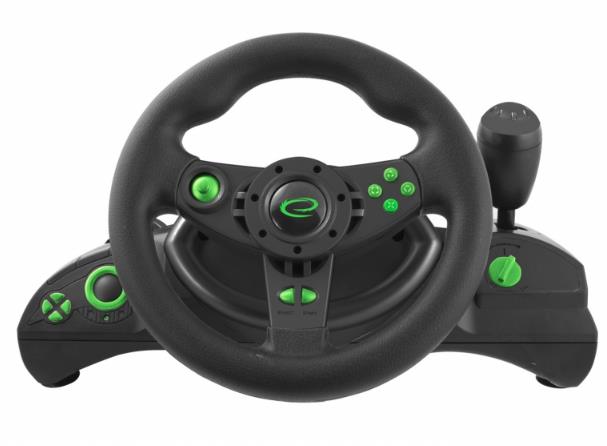 Esperanza EGW102 Gaming-Controller Steuerrad PC,Playstation 3 Digital USB Schwarz, Grün