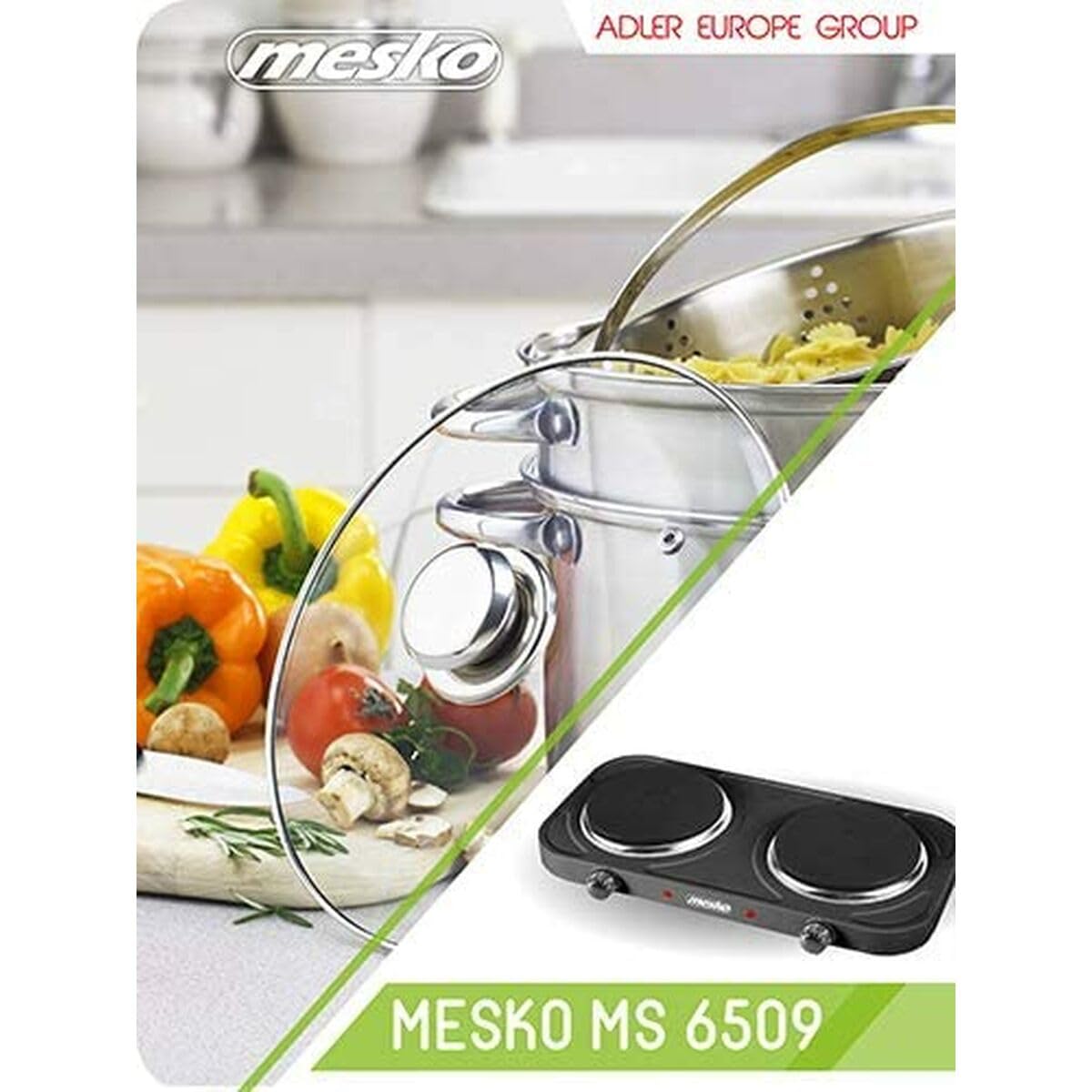 Mesko Home MS 6509 Kochfeld Schwarz Arbeitsplatte Versiegelte Platte 2 Zone(n)