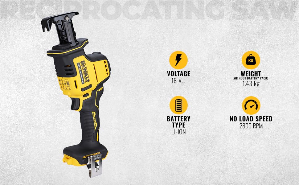 DeWALT DCS369N-XJ Säbelsäge 2800 SPM Schwarz  Gelb