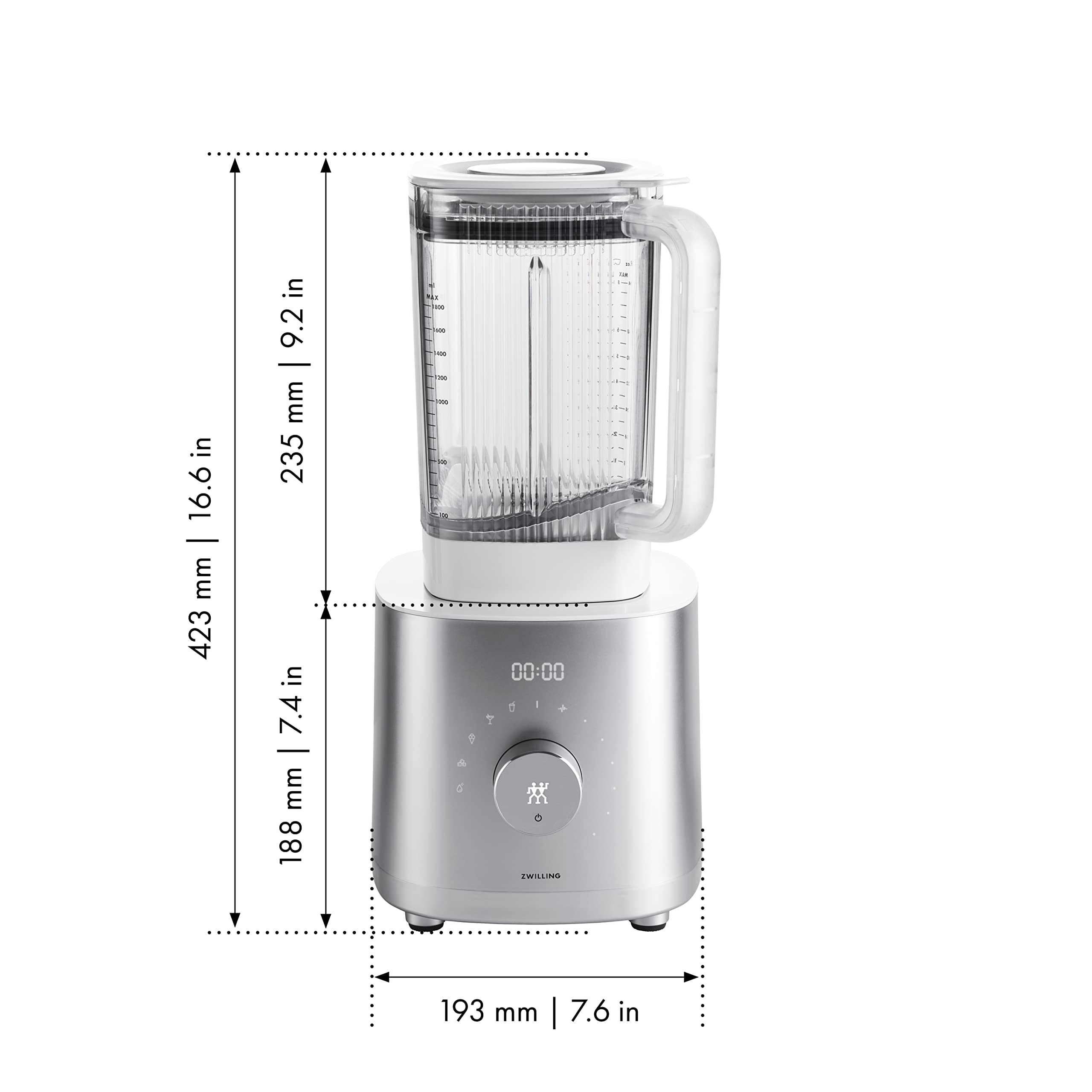 ZWILLING ENFINIGY Blender 1 8 l Tischplatten-Mixer 1600 W Silber