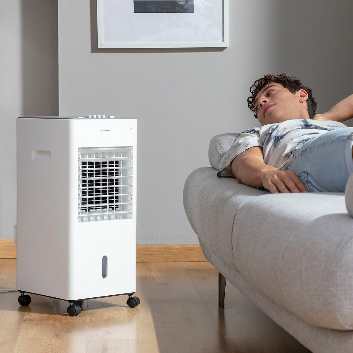 Multifunktionaler tragbarer Verdampfungskühler Airvecove InnovaGoods 65 W Weiß 5 L Neu A