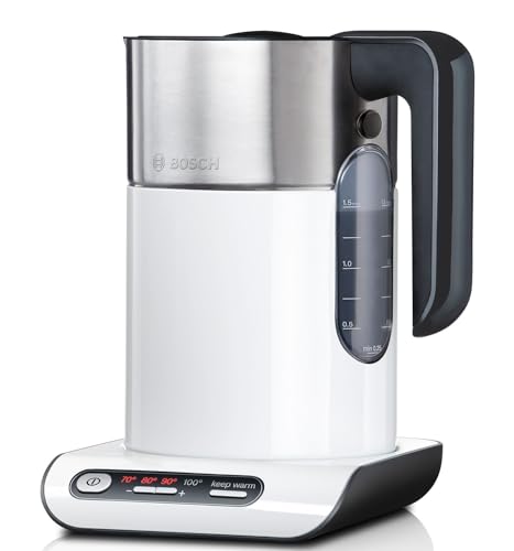 Bosch TWK8611P Wasserkocher 1 5 l 2400 W Anthrazit  Edelstahl  Weiß