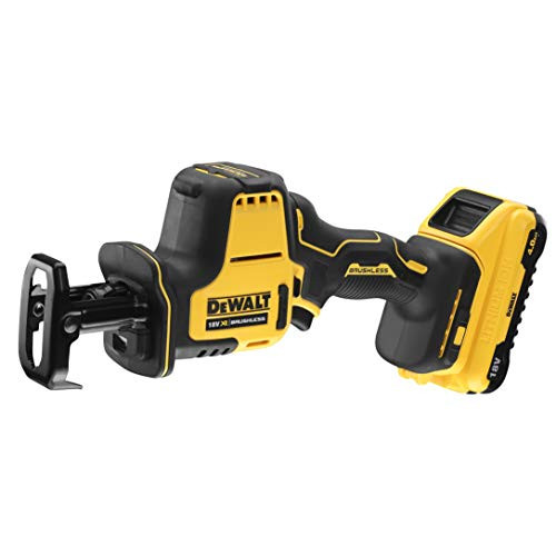 Dewalt 18 Volt battery compact reciprocating saw DCS369NT brushless motor toolless blade change with LED light of strokes electronic