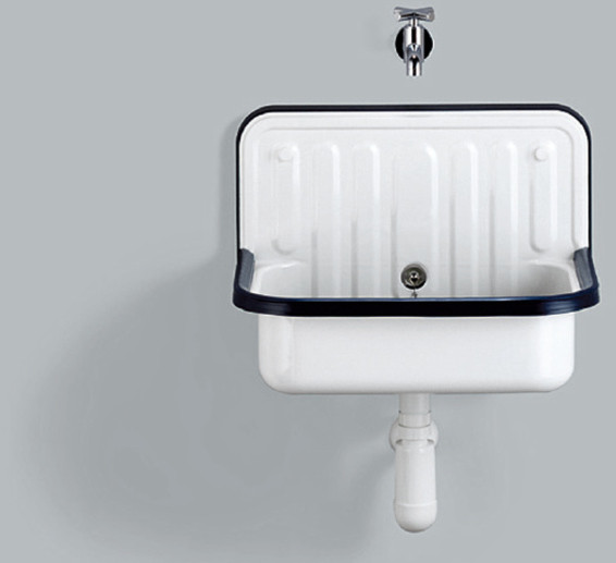 Alape steel sink enamelled 510 Ü with overflow, 500mm, white