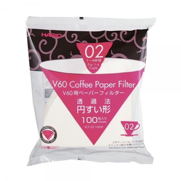 Conjunto de papel de filtro para el café de goteo Hario V60 VCF-02-100W-H