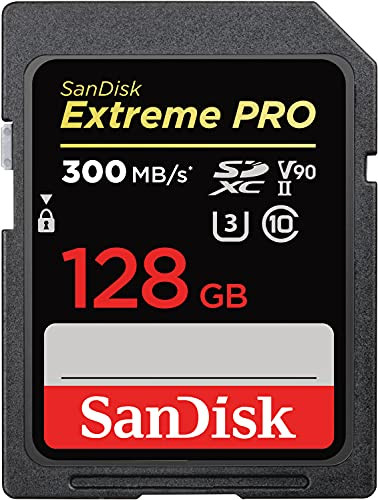 SanDisk Extreme Pro tarjeta de memoria SDXC de 128 GB con hasta 300 MB de UHS-II Clase 10 s