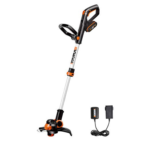 WORX WG163E.1 20V Cordless Grass Trimmer - ?? Incl. Li-Ion battery coil safety protection and wheel for edging charging station