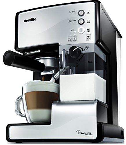 Breville Prima Latte coffee and espresso machine for coffee powder or pads suitable Built-in automatic milk frother Italian pump 15 Bar