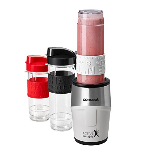 CONCEPT huishoudelijke apparaten sm3380 Smoothie Maker "Active smoothie" met 3 flessen witte 500W
