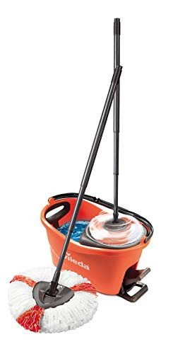 Vileda Turbo EasyWring & Clean Complete Set coral mop and bucket with Power Spin